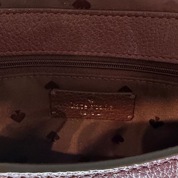 Kate Spade New York Burgundy Pebbled Leather Shoulder Bag Flap Purse - Picture 8 of 9
